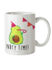 Mr. & Mrs. Panda Tasse Avocado Party Zeit mit Spruch in Weiß