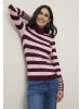 Tamaris Rollkragenpullover in bordeaux-rosa gestreift