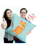 Mr. & Mrs. Panda Dekokissen 40x40 Fuchs Lord ohne Spruch in Türkis Pastell
