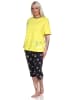 NORMANN kurzarm Capri Schlafanzug Pyjama Zitronen in gelb