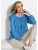 GOLDNER Jerseybluse mit Falten-Details in blau