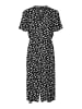 Vero Moda Midi Blusen Kleid Kurzarm Tunika Dress VMVICA in Schwarz-2