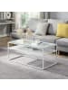 FineBuy Couchtisch in Weiß / Glas / 100x50x45