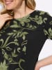 Sieh an! Druck-Kleid in schwarz-oliv-bedruckt