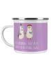 Mr. & Mrs. Panda Camping Emaille Tasse Verlobung Schritt mit Spruch in Lavendeltraum