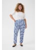 KAFFE curve Stoffhose KCcahlia Loose fit in Blue/Chalk Palm Leafs