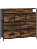 HOMCOM Kommode in Rustikal-Braun 98L x 29B x 85H cm