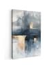 MuchoWow Leinwand bilder Abstrakte Kunst gold grau (BxH)