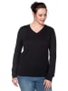 sheego V-Ausschnitt-Pullover in schwarz
