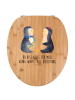 Mr. & Mrs. Panda Toilettendeckel Pinguin Pärchen mit Spruch in Braun