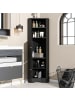 ABRIHOME Eckschrank in Schwarz 36,5x36,5x155 cm mit 2 Ablagefächern Verstellbarem Boden