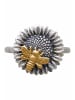 Gemshine Ringe Sonnenblume und Biene in silver coloured