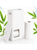 relaxdays Toilettenpapier Aufbewahrung in Weiß - (B)25 x (H)50 x (T)14 cm