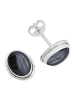 mantraroma 925er Silber - Ohrstecker (L) 11 x (B) 9 mm mit Onyx