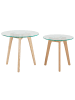 Beliani 2er-Set Couchtisch MISSOURI in Transparent/Heller Holzfarbton