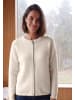 Cecil Federgarn Cardigan mit Rundhals und Reißverschluss in Oat Milk Beige Melange