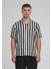 Urban Classics Short Sleeve Shirt in black/offwhite