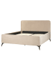 Beliani 2-tlg Doppelbett VALOGNES in Beige/Schwarz