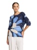 BETTY & CO Feinstrickpullover mit Print in Dunkelblau/Blau