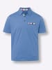 Sieh an! Kurzarm-Poloshirt in mittelblau