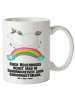 Mr. & Mrs. Panda weisse tasse Einhorn Regenbogen mit Spruch in Weiß