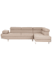 Beliani Ecksofa NORREA in Beige/Silber - (W) 262 x (H) 81 x (L) 169 cm