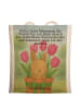 Mr. & Mrs. Panda Schultertasche Hase Tulpen Design mit Spruch in Weiß