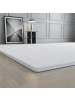 KADIMA DESIGN Teppich Kurzflor Uni-Look Polyester Wohnzimmer waschbar in Weiß