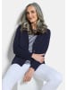 GOLDNER Strickblazer Milano-Ripp-Blazer mit Reverskragen in marine
