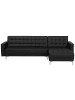 Beliani Ecksofa ABERDEEN in Schwarz/Silber - (W) 267 x (H) 83 x (L) 168 cm