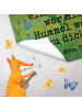 Mr. & Mrs. Panda Gästehandtuch Hummel Blume Design mit Spruch in Weiß