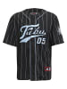 FUBU FUBU Herren FM232-003-1 FUBU Varsity Pinstripe Baseball Jersey in black/lightblue