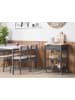 Beliani Servierwagen HIUMA in Schwarz/Braun - (W) 58 x (H) 85 x (L) 40 cm