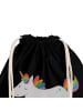 Mr. & Mrs. Panda Sportbeutel Einhorn Happy mit Spruch in Schwarz