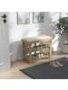 HOMCOM Schuhbank-60L x 29B x 49H cm-Cremeweiß+Naturholz
