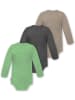 Normani Outdoor Sports 3er Pack Baby Merino Body Langarm Auckland in Beige/Anthrazit/Grün