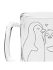 Mr. & Mrs. Panda Bierkrug Pinguin umarmen ohne Spruch in Transparent