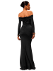 Moda Minx Abendkleid Samantha Off Shoulder Dress in black