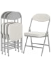 HOMCOM Klappstuhl in Cremeweiß 48,5L x 45B x 82H cm