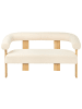 Beliani 2-Sitzer Sofa ILBRO in Weiß/Braun - (W) 138 x (H) 76 x (L) 68 cm