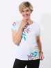 WITT WEIDEN Shirt in weiß-aquamarin-bedruckt