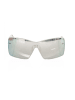 Frankie Morello Silber Metallic Faser Damen Sonnenbrille