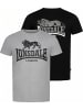 Lonsdale T-Shirt "Loscoe T-Shirt normale Passform Doppelpack" in Grau