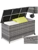 tectake Aluminium Auflagenbox mit Rattangeflecht, 116 x 54 x 64 cm