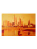 WALLART Leinwandbild Gold - Skyline Frankfurt in Orange