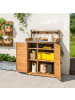 COSTWAY Pflanztisch mit Unterschrank 87x45x120cm in Beige
