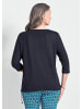 GOLDNER Kurzgröße:  Shirtpullover Gerades, bequemes Halbarm T-Shirt in marine