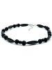 Gallay Kette Rillen- und Rundperle schwarz 45 cm lang in schwarz