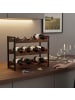 relaxdays Weinregal in Braun/ Schwarz - (B)44,5 x (H)38 x (T)20 cm
