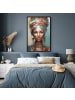 MuchoWow Poster mit Bilderrahmen Blau
